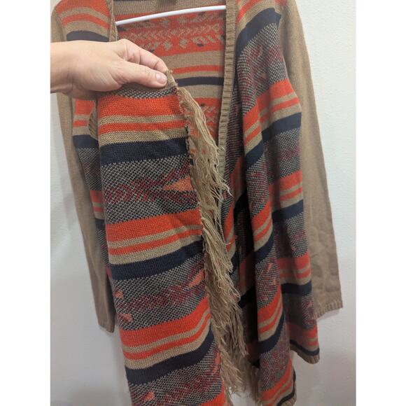 Waterfall style open knit Southwestern style cardigan by Flying Tomatoes, L - Picture 4 of 9